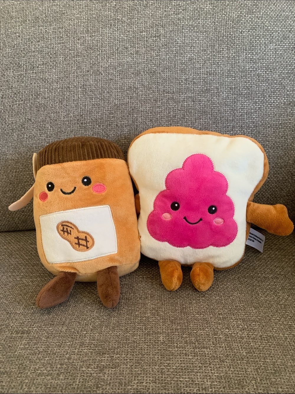 Peanut Butter & Jelly Toast Plush Food Toy 7”